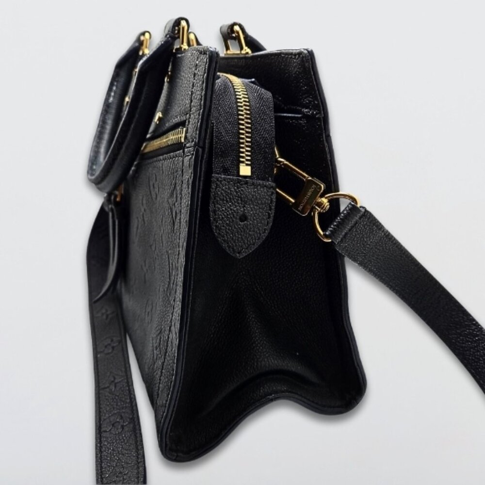 Louis Vuitton Sully PM Handbag/Crossbody Empreinte Leather Monogram Canvas Navy - Picture 4 of 17
